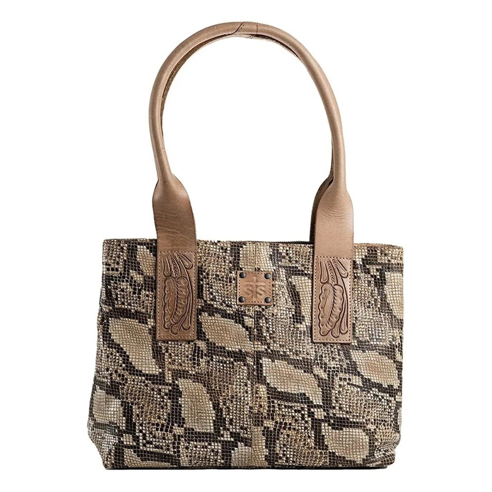 STS Ranchwear Women's Stella Leather Snake Print Tote Handbag Purse